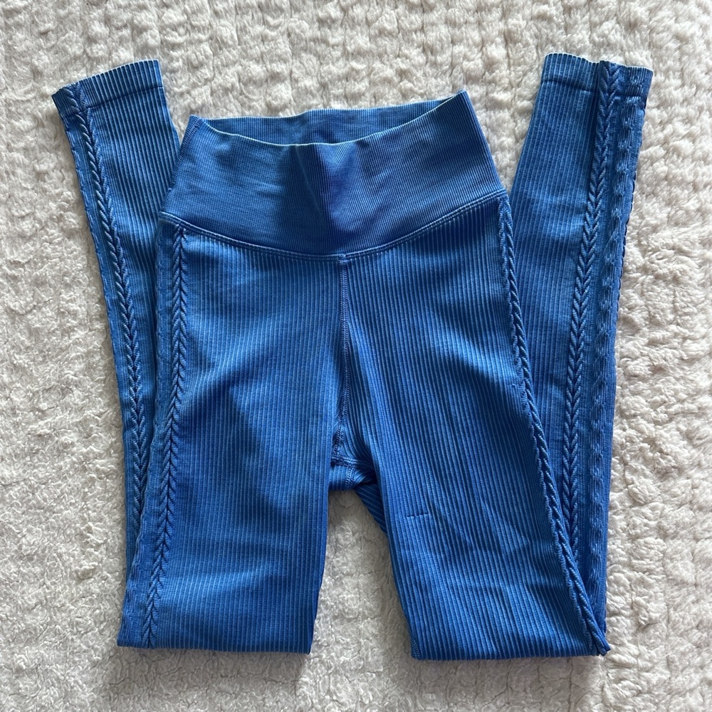 Aerie Blue Ribbed Leggings